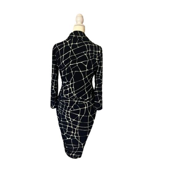 Jones New York Navy Giraffe Print Bodycon Dress Size 6 - Picture 3 of 7